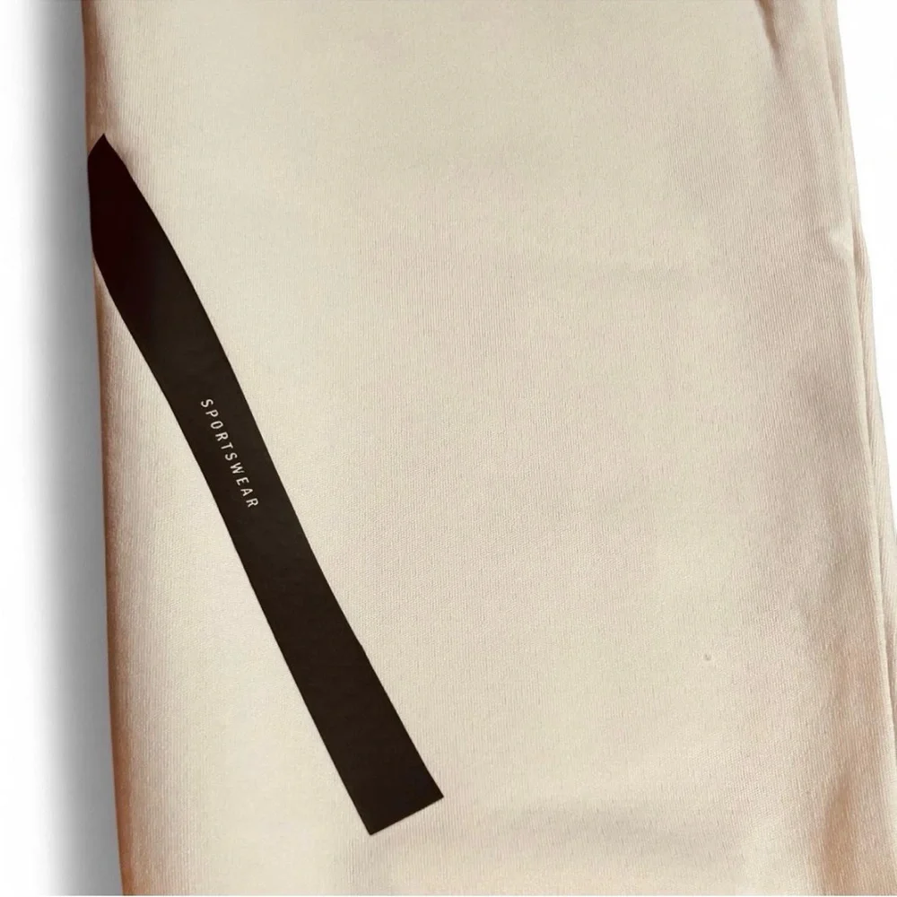 ADIDAS Light Peach-Pink Joggers S With Black Accents Pockets With Zipper.